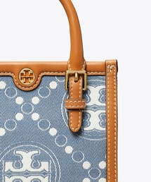 【新品】TORY BURCH Tモノグラム デニム ミニ トートバッグ 2way tモノグラム-デニム-トート