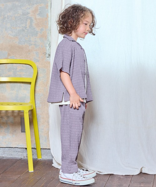 BIG FIELD（ビッグフィールド）の「ボーダーシャーリングオープンカラーシャツ（シャツ/ブラウス・キッズ・カーキ/グレー/ブラック・110/100/90/120/150/140/130）」の9枚目の写真