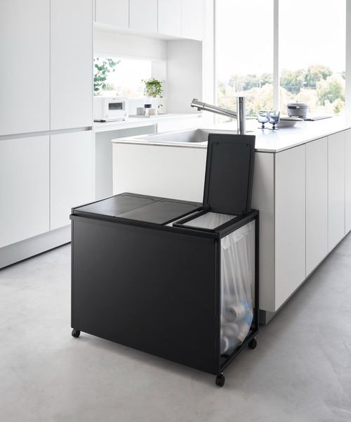 tower（タワー）蓋付き目隠し分別ダストワゴン 45L 3分別