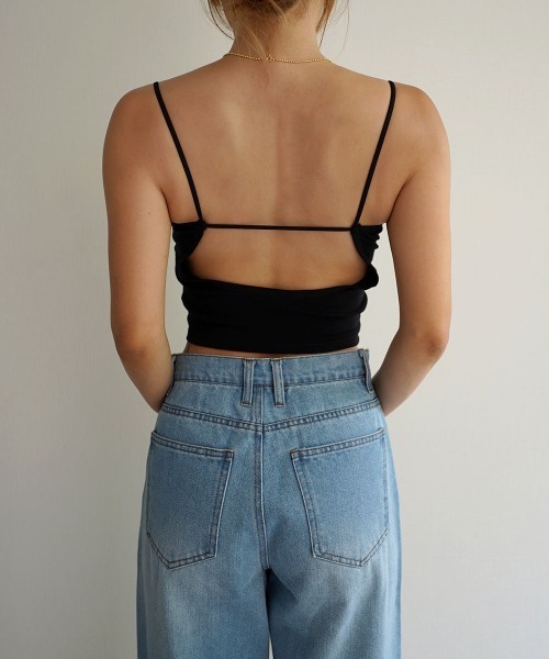 Rashik(ラシク)の「【Rashik】カップショートキャミソール インナー カップ付き バックオープン 背中あき(キャミソール・レディース・ホワイト/ブラック/グレー・FREE)」の6枚目の写真