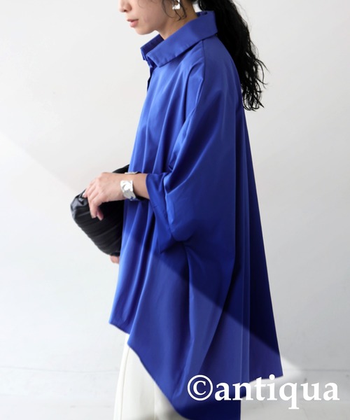 antiqua(アンティカ)の「ドルマンシャツ(シャツ/ブラウス・レディース・ブラック/ブルー・ONESIZE)」の20枚目の写真
