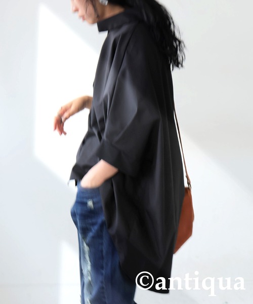 antiqua(アンティカ)の「ドルマンシャツ(シャツ/ブラウス・レディース・ブラック/ブルー・ONESIZE)」の18枚目の写真