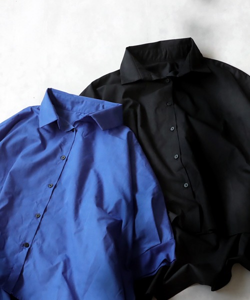 antiqua(アンティカ)の「ドルマンシャツ(シャツ/ブラウス・レディース・ブラック/ブルー・ONESIZE)」の7枚目の写真