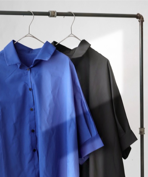 antiqua(アンティカ)の「ドルマンシャツ(シャツ/ブラウス・レディース・ブラック/ブルー・ONESIZE)」の6枚目の写真
