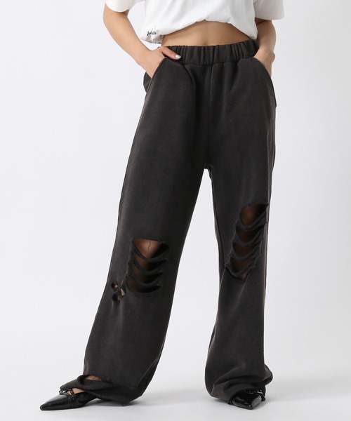 PAGEBOY（ページボーイ）の「ダメージウラケパンツ（その他パンツ・レディース・ブラック/ダークグリーン・FREE）」の5枚目の写真