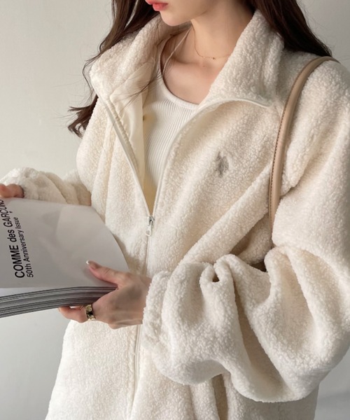 セール】U.S. POLO ASSN. スタンドカラー ボアフリース ジャケット