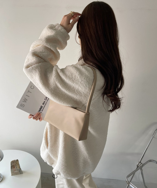 U.S. POLO ASSN.（ユーエスポロアッスン）の「U.S. POLO ASSN. スタンドカラー ボアフリース ジャケット（ブルゾン・レディース・アイボリー/ブラック/ベージュ/オレンジ/ダークブルー・M/L）」の9枚目の写真