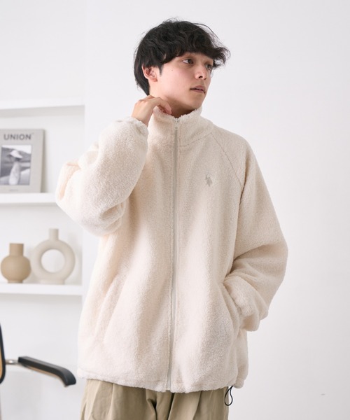 Ralph Laurenジップアップブルゾン スタンドカラー 中フリース fleeceknitjkt.jpg
