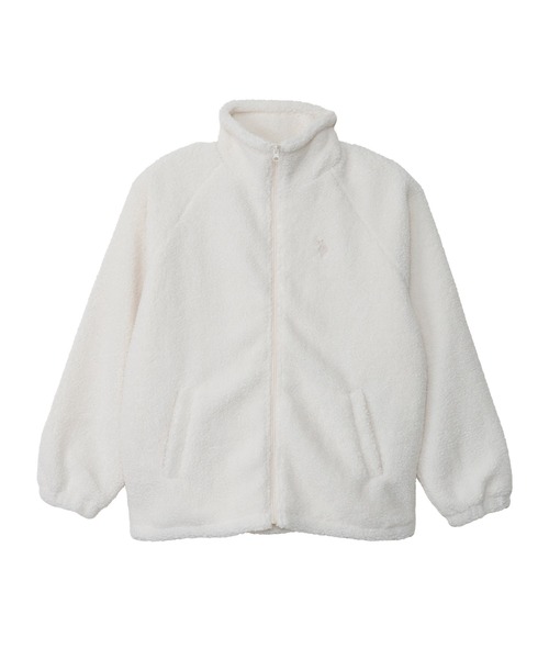 U.S. POLO ASSN.（ユーエスポロアッスン）の「U.S. POLO ASSN. スタンドカラー ボアフリース ジャケット（ブルゾン・レディース・アイボリー/ブラック/ベージュ/オレンジ/ダークブルー・M/L）」の15枚目の写真