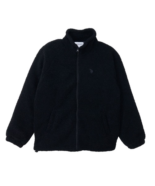 U.S. POLO ASSN.（ユーエスポロアッスン）の「U.S. POLO ASSN. スタンドカラー ボアフリース ジャケット（ブルゾン・レディース・アイボリー/ブラック/ベージュ/オレンジ/ダークブルー・M/L）」の16枚目の写真