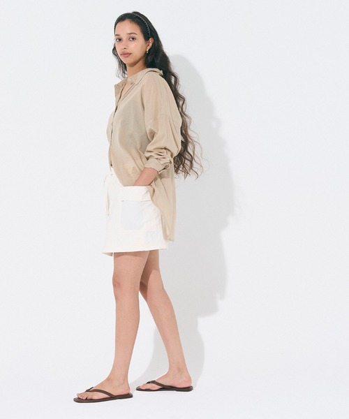 coca（coca）（コカ）の「ワッシャーナイロンキュロット/撥水（カーゴパンツ・レディース・ブラック/カーキ/ライトベージュ/レッド/ホワイト・M/L/S）」の20枚目の写真