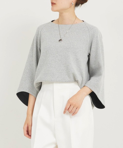 qualite（カリテ）の「ブークレージャージプルオーバー（Tシャツ/カットソー・レディース・ベージュ/アイボリー/グレー・フリー）」の3枚目の写真