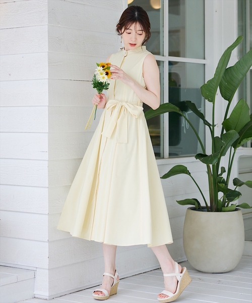 新品【Swingle】肩リボンワンピース 新品 SWINGLE ワンピース ビッグリボンデザイン美シルエットキャミ