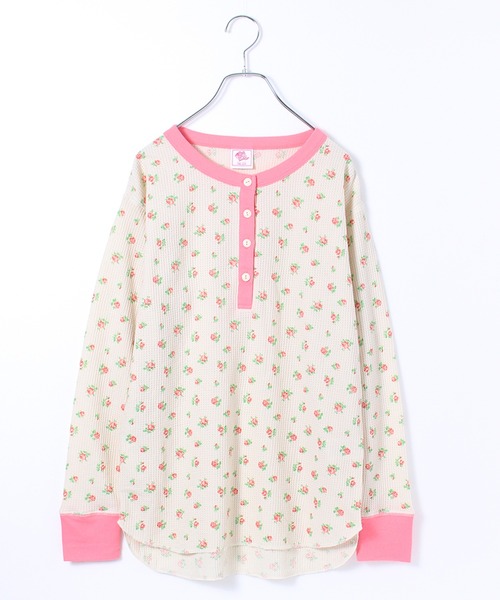 JEMORGAN（ジェーイーモーガン）の「【JEMORGAN / ジェーイーモーガン】花柄ワッフル クレリックヘンリーネックロンＴ レディース 長袖 カットソー(PACK入り)（Tシャツ/カットソー・レディース・ブルー系1/ピンク系1/パープル系1/ブルー系2・F）」の15枚目の写真