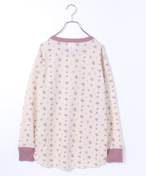 JEMORGAN（ジェーイーモーガン）の「【JEMORGAN / ジェーイーモーガン】花柄ワッフル クレリックヘンリーネックロンＴ レディース 長袖 カットソー(PACK入り)（Tシャツ/カットソー・レディース・ブルー系1/ピンク系1/パープル系1/ブルー系2・F）」の14枚目の写真