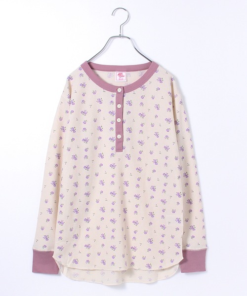 JEMORGAN（ジェーイーモーガン）の「【JEMORGAN / ジェーイーモーガン】花柄ワッフル クレリックヘンリーネックロンＴ レディース 長袖 カットソー(PACK入り)（Tシャツ/カットソー・レディース・ブルー系1/ピンク系1/パープル系1/ブルー系2・F）」の13枚目の写真