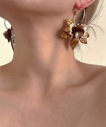 アレルギー対応 ビッグ花ピアス