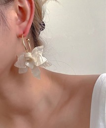 アレルギー対応 ビッグ花ピアス