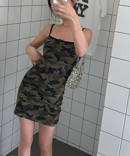LYEON(リヨン)の「カモフラージュキャミワンピース/迷彩柄ミニワンピース(ワンピース・レディース・カモフラージュ・FREE)」の16枚目の写真