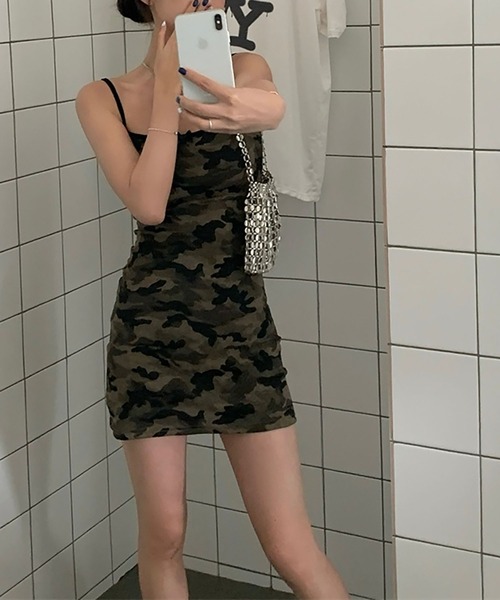 LYEON(リヨン)の「カモフラージュキャミワンピース/迷彩柄ミニワンピース(ワンピース・レディース・カモフラージュ・FREE)」の12枚目の写真