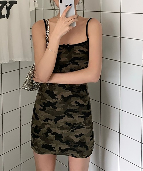 LYEON(リヨン)の「カモフラージュキャミワンピース/迷彩柄ミニワンピース(ワンピース・レディース・カモフラージュ・FREE)」の11枚目の写真