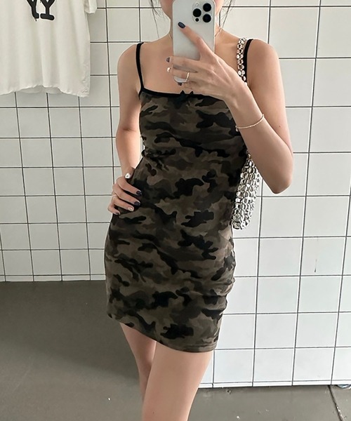 LYEON(リヨン)の「カモフラージュキャミワンピース/迷彩柄ミニワンピース(ワンピース・レディース・カモフラージュ・FREE)」の6枚目の写真