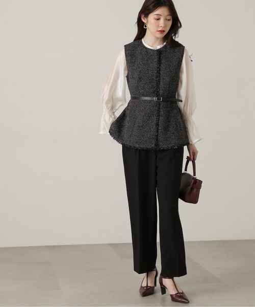 PROPORTION BODY DRESSING(プロポーションボディドレッシング)の「金具付きストレートパンツ / 1214230900(その他パンツ・レディース・ブラック/ベージュ・X-SMALL/SMALL/MEDIUM)」の8枚目の写真