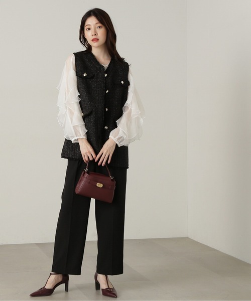 PROPORTION BODY DRESSING(プロポーションボディドレッシング)の「金具付きストレートパンツ / 1214230900(その他パンツ・レディース・ブラック/ベージュ・X-SMALL/SMALL/MEDIUM)」の9枚目の写真