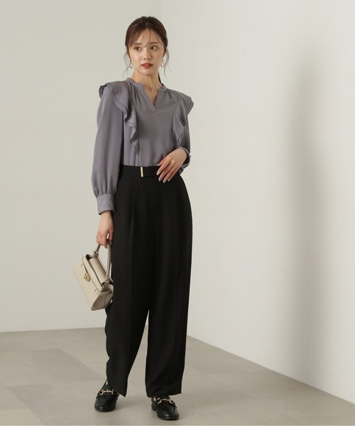 PROPORTION BODY DRESSING(プロポーションボディドレッシング)の「金具付きストレートパンツ / 1214230900(その他パンツ・レディース・ブラック/ベージュ・X-SMALL/SMALL/MEDIUM)」の13枚目の写真