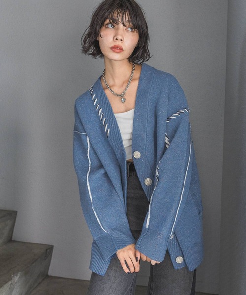 PAGEBOY（ページボーイ）の「Wフェイスネップステッチカーディガン