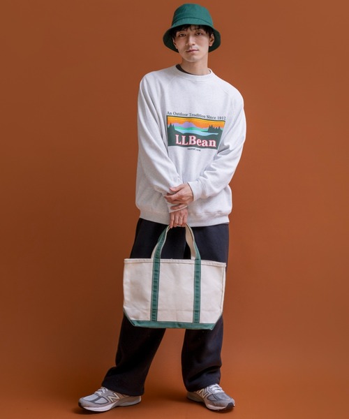 L.L.Bean(エルエルビーン)の「【JAPAN EDITION】ポーテージ・クルーネック・スウェットシャツ(スウェット・メンズ・ライトグレー/チャコール/グリーン系・MEDIUM/LARGE)」の6枚目の写真