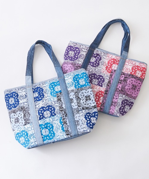 CUBE SUGAR（キューブシュガー）の「ペイズリー柄トートバッグ（トートバッグ・レディース・ブルー系その他/パープル系その他・M）」の7枚目の写真