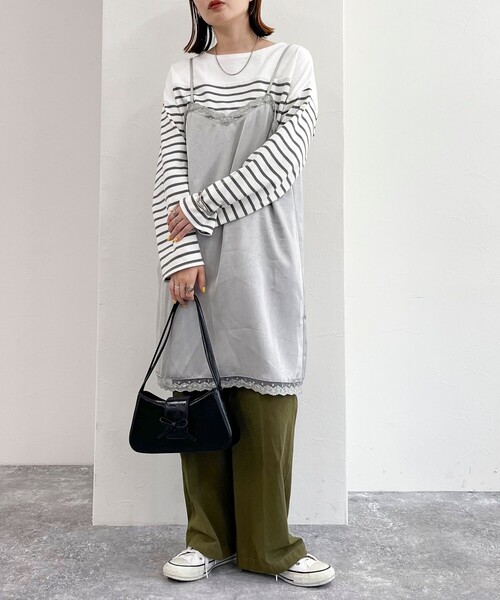 【セール】レース使いチュニックキャミワンピース（ワンピース）｜fredy emue（フレディエミュ）