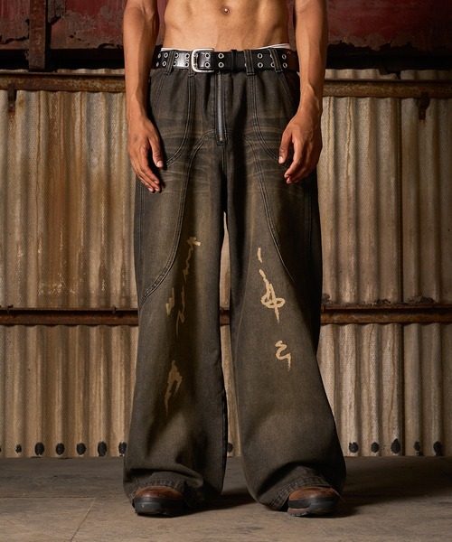 ANDER HUNK（アンダーハンク）の「Graffiti Baggy Denim Pants