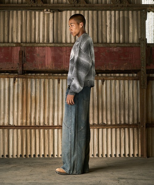 【Y2K】ASTT グラフィティペイントダーティバギーパンツ ANDER HUNK（アンダーハンク）の「Graffiti Baggy Denim Pants