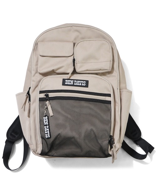 BEN DAVIS(ベンデイビス)の「【BEN DAVIS】LARGE DAYPACK 29L(バックパック/リュック・メンズ・ライトベージュ/オフホワイト/ブラック・FREE)」の1枚目の写真