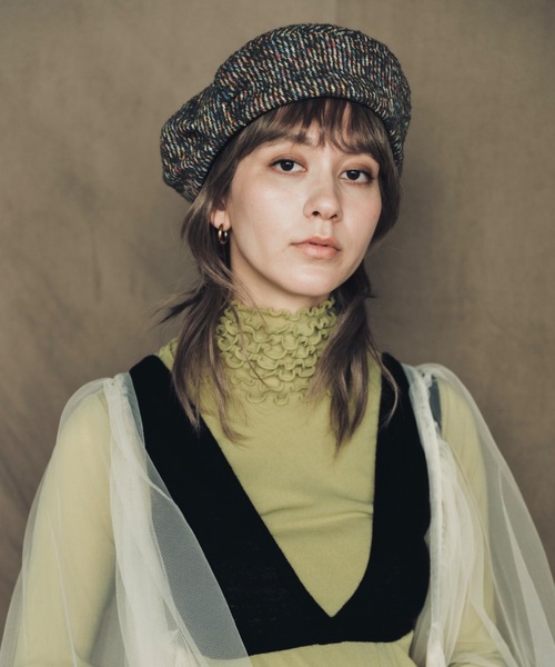 ORIENT（オリエント）の「Tweedelle【ﾂｲｰﾃﾞﾙ】（ハンチング/ベレー帽・レディース・グリーン/グレー/ネイビー・FREE）」の3枚目の写真