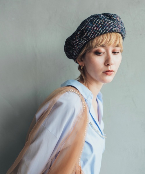 ORIENT（オリエント）の「Tweedelle【ﾂｲｰﾃﾞﾙ】（ハンチング/ベレー帽・レディース・グリーン/グレー/ネイビー・FREE）」の14枚目の写真