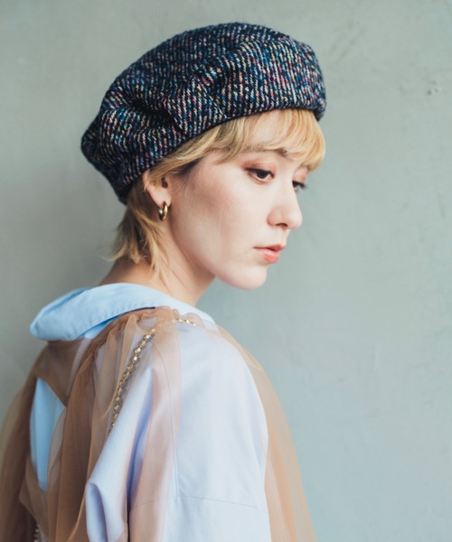 ORIENT（オリエント）の「Tweedelle【ﾂｲｰﾃﾞﾙ】（ハンチング/ベレー帽・レディース・グリーン/グレー/ネイビー・FREE）」の4枚目の写真