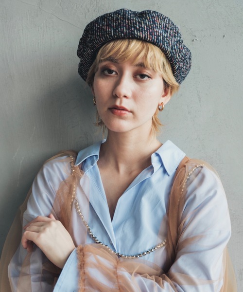 ORIENT（オリエント）の「Tweedelle【ﾂｲｰﾃﾞﾙ】（ハンチング/ベレー帽・レディース・グリーン/グレー/ネイビー・FREE）」の5枚目の写真