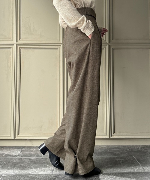 junoah(ジュノア)の「ヘリンボーン2WAYワイドパンツ(スラックス・レディース・ブラウン/ブラック/グレー・MEDIUM/LARGE/X-LARGE)」の13枚目の写真