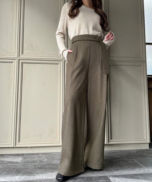 junoah(ジュノア)の「ヘリンボーン2WAYワイドパンツ(スラックス・レディース・ブラウン/ブラック/グレー・MEDIUM/LARGE/X-LARGE)」の20枚目の写真