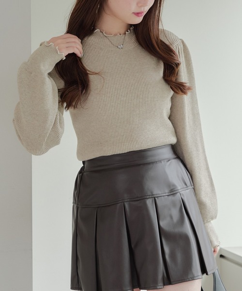 Another Branch olive des olive(アナザーブランチオリーブデオリーブ)の「パワショルリブプルオーバー(ニット/セーター・レディース・ラベンダー/ボルドー/グリーン/チャコールグレー/その他12/オフホワイト/ブラック/グレイッシュベージュ・FREE)」の5枚目の写真