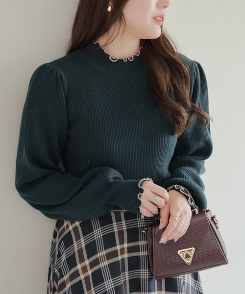 Another Branch olive des olive(アナザーブランチオリーブデオリーブ)の「パワショルリブプルオーバー(ニット/セーター・レディース・ラベンダー/ボルドー/グリーン/チャコールグレー/その他12/オフホワイト/ブラック/グレイッシュベージュ・FREE)」の6枚目の写真