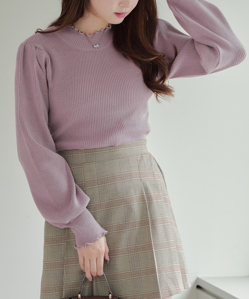 Another Branch olive des olive(アナザーブランチオリーブデオリーブ)の「パワショルリブプルオーバー(ニット/セーター・レディース・ラベンダー/ボルドー/グリーン/チャコールグレー/その他12/オフホワイト/ブラック/グレイッシュベージュ・FREE)」の19枚目の写真