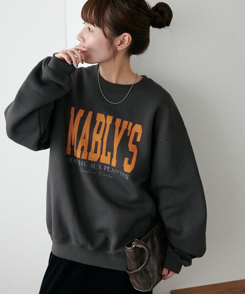 DISCOAT(ディスコート)の「【新色追加!/ユニセックス/WEB限定】MALBLYSロゴプリントスウェット(Tシャツ/カットソー・レディース・ネイビー/キャメル/ライトグレー/チャコールグレー/グレー・FREE)」の2枚目の写真