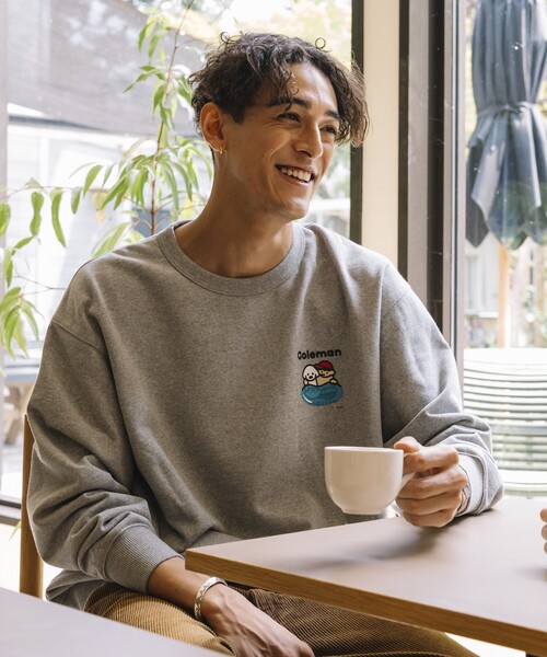 COLEMAN（コールマン）の「Coleman/コールマン Coleman×matsui×FREAK'S STORE 別注 コールマン matsui lake side camp  バックプリント クルーネックスウェット（スウェット・メンズ・アッシュグレー/杢グレー/チャコール/エンジ/ダークグレー・MEDIUM/LARGE）」の8枚目の写真