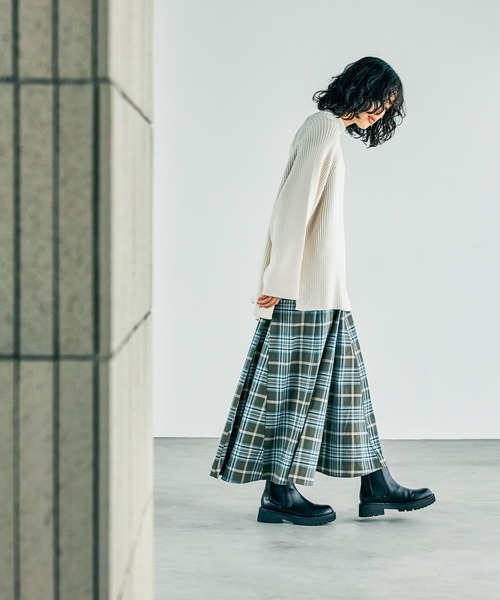 スカート チェックスカート ラトカーレ 高身長 チェックフレアスカート （トールサイズ） 通販【ニッセン】