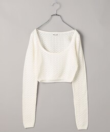 ROLLA’S/ローラス SCOOP TOP DIAMOND KNIT/ダイヤモンド ニット スクープ トップ/ショート丈ニット
