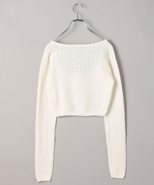 FREAK'S STORE(フリークスストア)の「ROLLA’S/ローラス SCOOP TOP DIAMOND KNIT/ダイヤモンド ニット スクープ トップ/ショート丈ニット(ニット/セーター・レディース・オフホワイト・SMALL)」の2枚目の写真